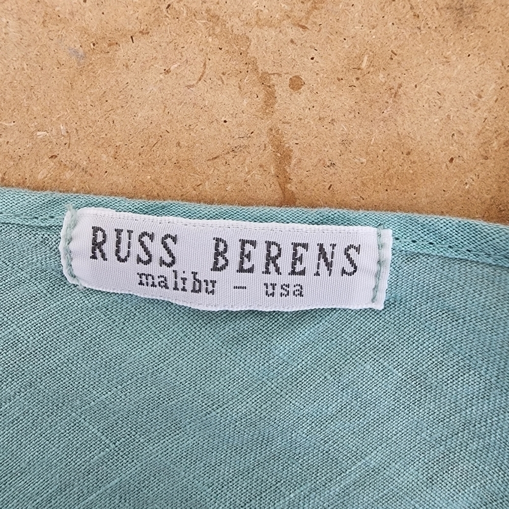 NWT Russ Berens Blue Linen Pullover Top Size 10 - Picture 8 of 11